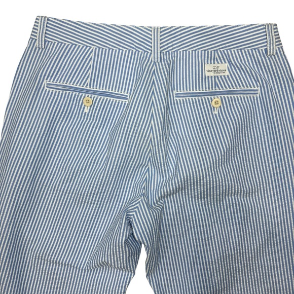 Vineyard Vines Pants Men's 32x34 Slim Fit Seersucker Chino Striped Blue White - Picture 6 of 6